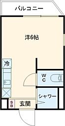 東武伊勢崎線 鐘ヶ淵駅 徒歩4分の賃貸アパート 2階ワンルームの間取り