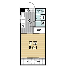 エスポワール 2階1Kの間取り