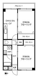 京王線 桜上水駅 徒歩5分の賃貸マンション 4階2DKの間取り