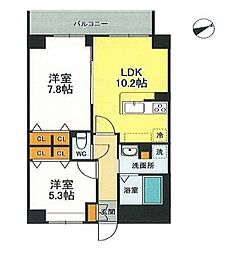 ＬＡＳＡ大崎Ｖ 3階2LDKの間取り