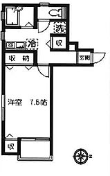 ＣＯＺＹ　ＣＯＵＲＴ 301 3階1Kの間取り