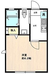 ケーオーメゾン高田馬場 1階1Kの間取り