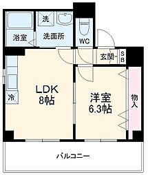 名古屋市営鶴舞線 上小田井駅 徒歩7分の賃貸マンション 3階1LDKの間取り