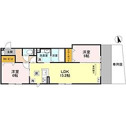 （仮称）D-ROOM京都市右京区西院小米町 2階2LDKの間取り