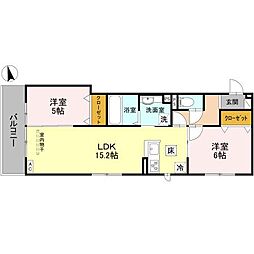 （仮称）D-ROOM京都市右京区西院小米町 2階2LDKの間取り