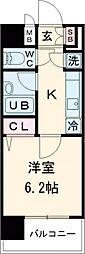 パレステュディオ渋谷ウエスト 6階1Kの間取り
