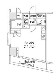 コンフォリア池尻 3階ワンルームの間取り