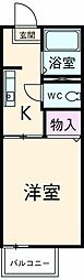 プチメゾンくずのは 1階1Kの間取り