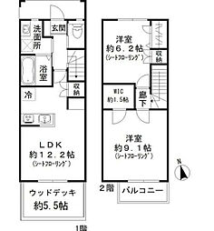 パークガーデンテラス　オハナ 1階2LDKの間取り