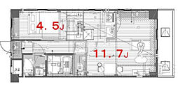 リフィオ三軒茶屋 1-C 1階1LDKの間取り