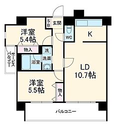 サントーア高倉 8階2LDKの間取り