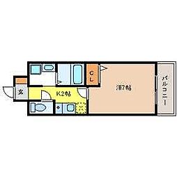 ワピタ名駅 6階1Kの間取り