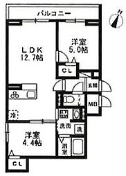 川口市戸塚2丁目　新築PJ 2階2LDKの間取り