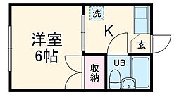 相和ハイツＢ 203 2階1Kの間取り