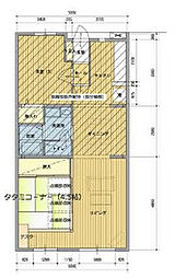 グランドステータス相武台 5階2LDKの間取り
