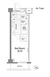 京王線 笹塚駅 徒歩8分の賃貸マンション 2階1Kの間取り