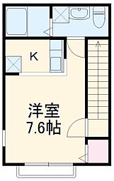 サウスウィンド西永福 2階ワンルームの間取り