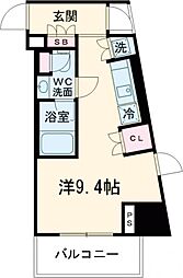 パークアクシス新板橋ウエスト 5階ワンルームの間取り