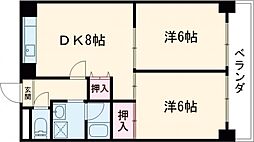 ハミング西浦 4階2LDKの間取り