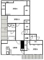 グレイスＹＴパレス 5階3LDKの間取り