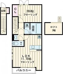 フィーカＧ棟 2階1LDKの間取り