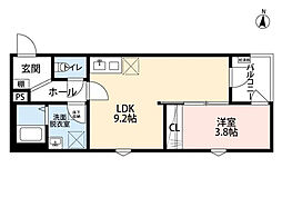 マイレジデンス上尾 3階1LDKの間取り