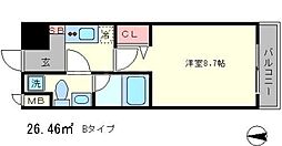 プレサンスNEO京都烏丸 12階1Kの間取り