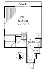 麻布イーストコート 5階1Kの間取り