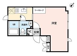 ＬＡＰＩＳ大井町II 3階1Kの間取り