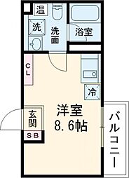 メゾンハイウエイ五反野 1階ワンルームの間取り