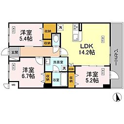 カスタリア西船橋II 5階3LDKの間取り