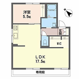タウニィはしらA 1階1LDKの間取り