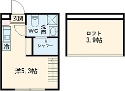 プティ一之江 1階ワンルームの間取り