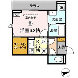 ヴァンデ 3階1Kの間取り