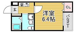 西鉄天神大牟田線 井尻駅 徒歩8分の賃貸アパート 1階1Kの間取り