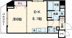 フェニックス武蔵関参番館 6階1LDKの間取り