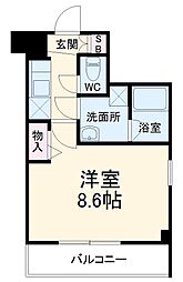 ＭＡＸＩＶ武蔵新城ＤＵＥ 2階1Kの間取り