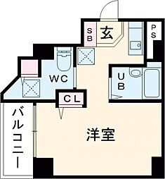 コアハイム八王子 6階ワンルームの間取り