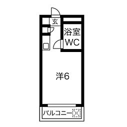 Tテラス堀田南 7階ワンルームの間取り