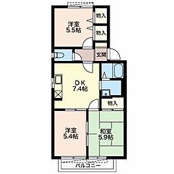 JR東海道本線 西岐阜駅 徒歩16分の賃貸アパート 2階3DKの間取り