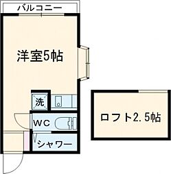 京王井の頭線 久我山駅 徒歩13分の賃貸アパート 1階ワンルームの間取り