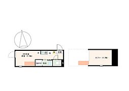 SLSG荒川町屋 205 2階ワンルームの間取り