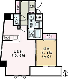 Ｃｏｍｏ Ｐａｌａｃｉｏ 日暮里 5階1LDKの間取り