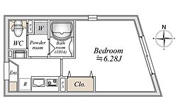 ＬｉｖｅＦｌａｔ巣鴨 3階1Kの間取り