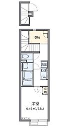 JR中央線 荻窪駅 徒歩12分の賃貸アパート 2階1Kの間取り