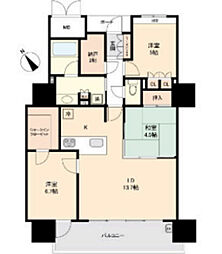 MJRザ千早 19階3SLDKの間取り