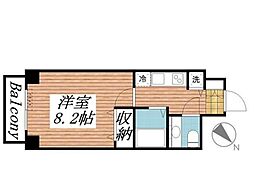 ロリエタワー川崎 3階1Kの間取り