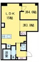 西尾久五丁目マンション 6階2LDKの間取り