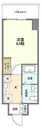 アクシーズグランデ蕨IV 3階1Kの間取り