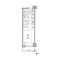 クリオ平和島 3階ワンルームの間取り